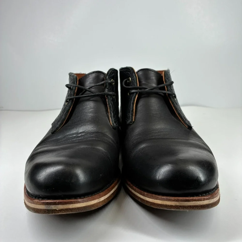 HELM Boots The Pete Men's US 8.5D Black Leather Chukka Casual Dress Boots H0039